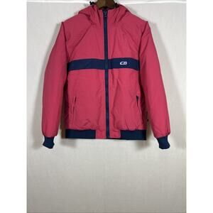 CB Sports Womens Medium Pink Hooded Puffer Jacket Primaloft Full Zip Coat
